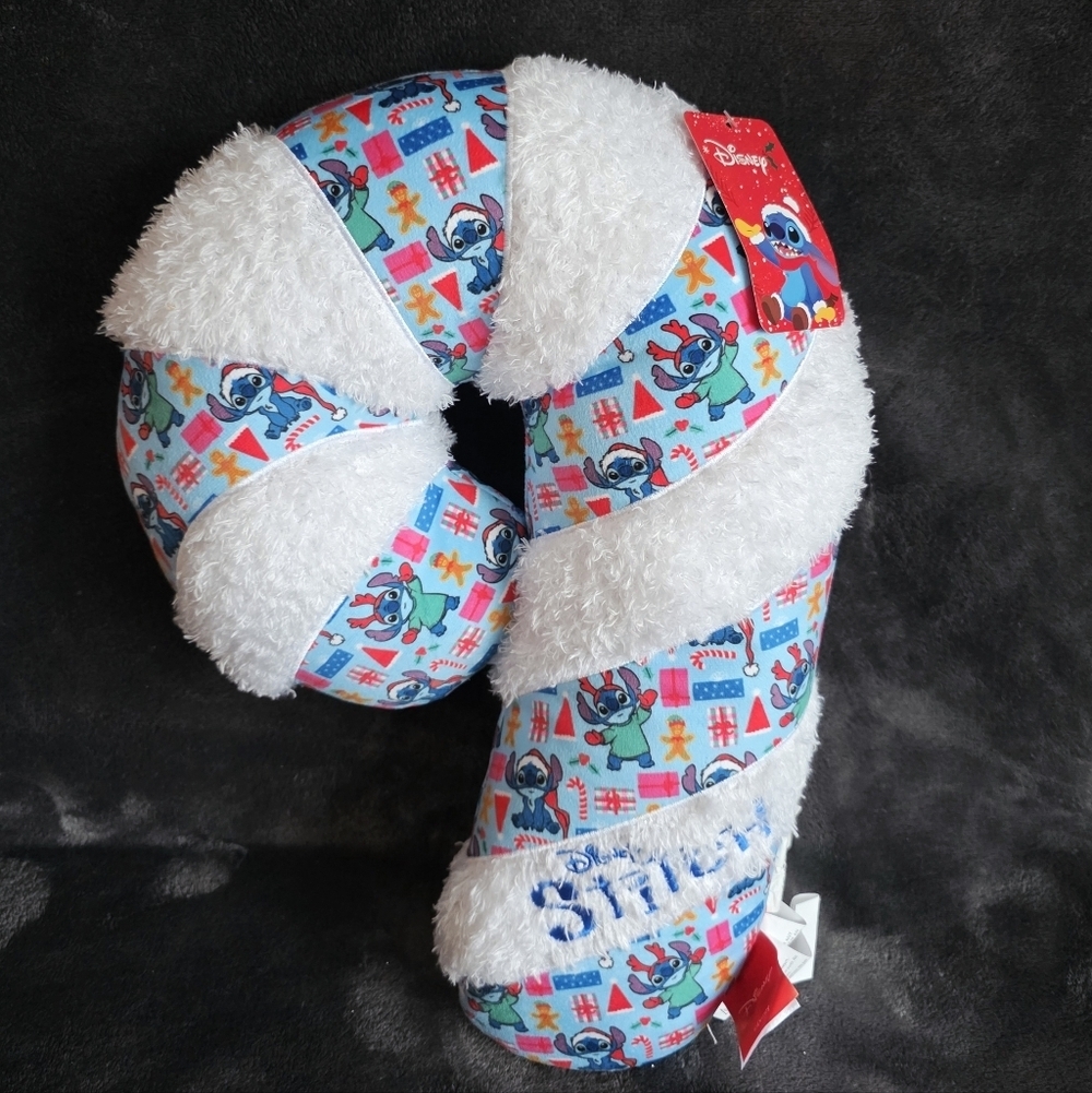 Christmas Disney Stitch Candy Cane Pillow holiday home decor NWT